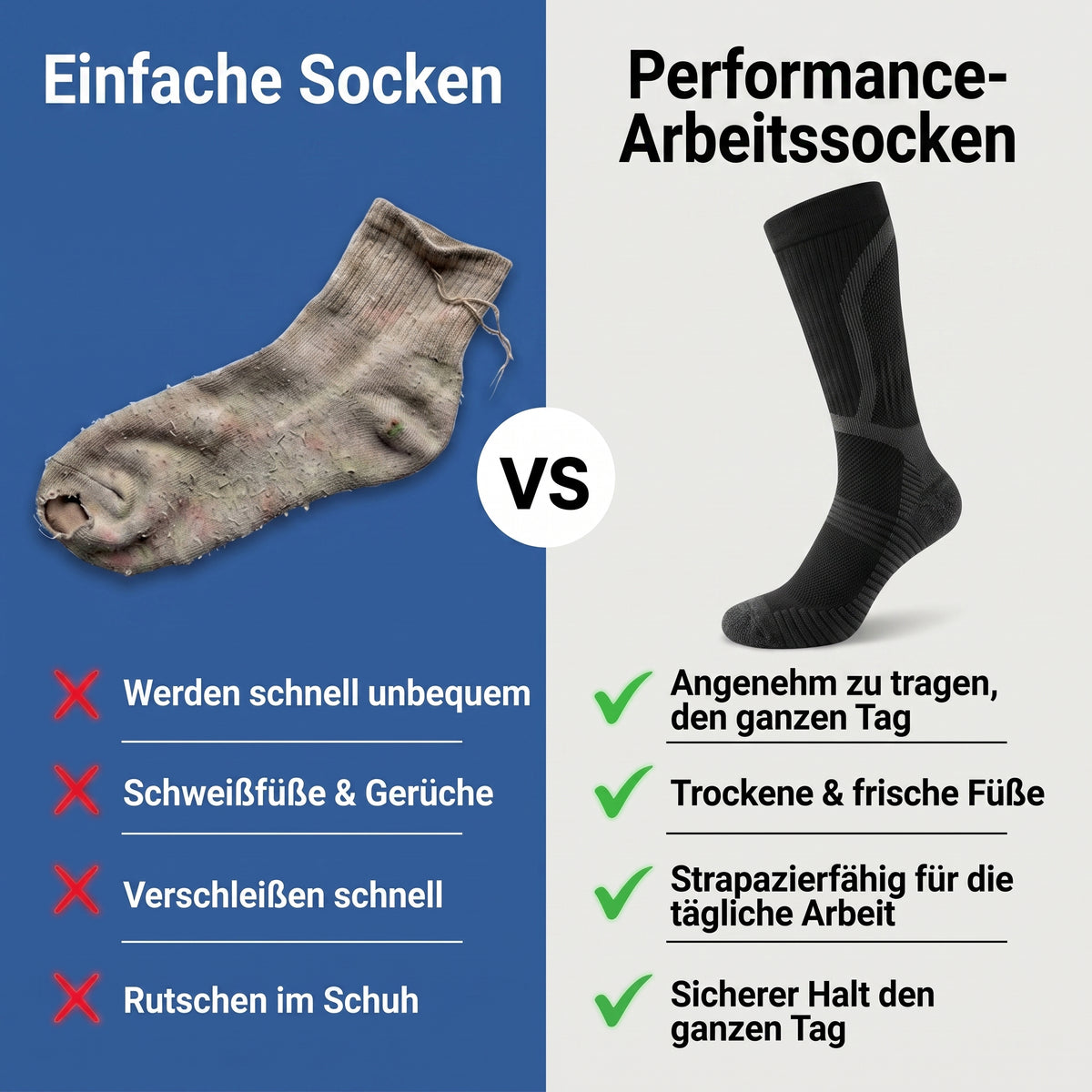 Performance Arbeitssocken aus Merinowolle